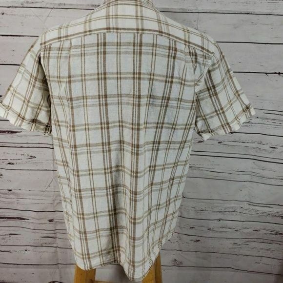 Madison Men's Relaxed Linen Button Down‎ Short Sleeve Shirt Size Large - Picture 5 of 6